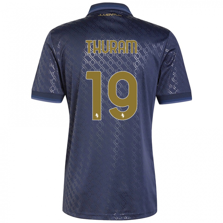 Niño Camiseta Khéphren Thuram #19 Azul Marino Equipación Tercera 2024/25 La Camisa México