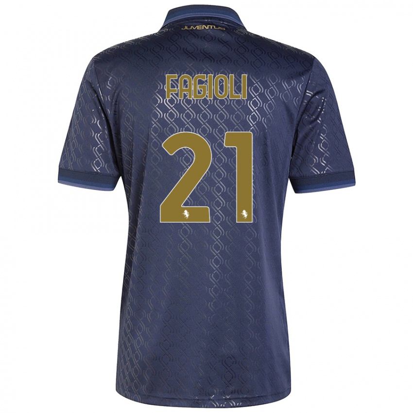 Niño Camiseta Nicolo Fagioli #21 Azul Marino Equipación Tercera 2024/25 La Camisa México