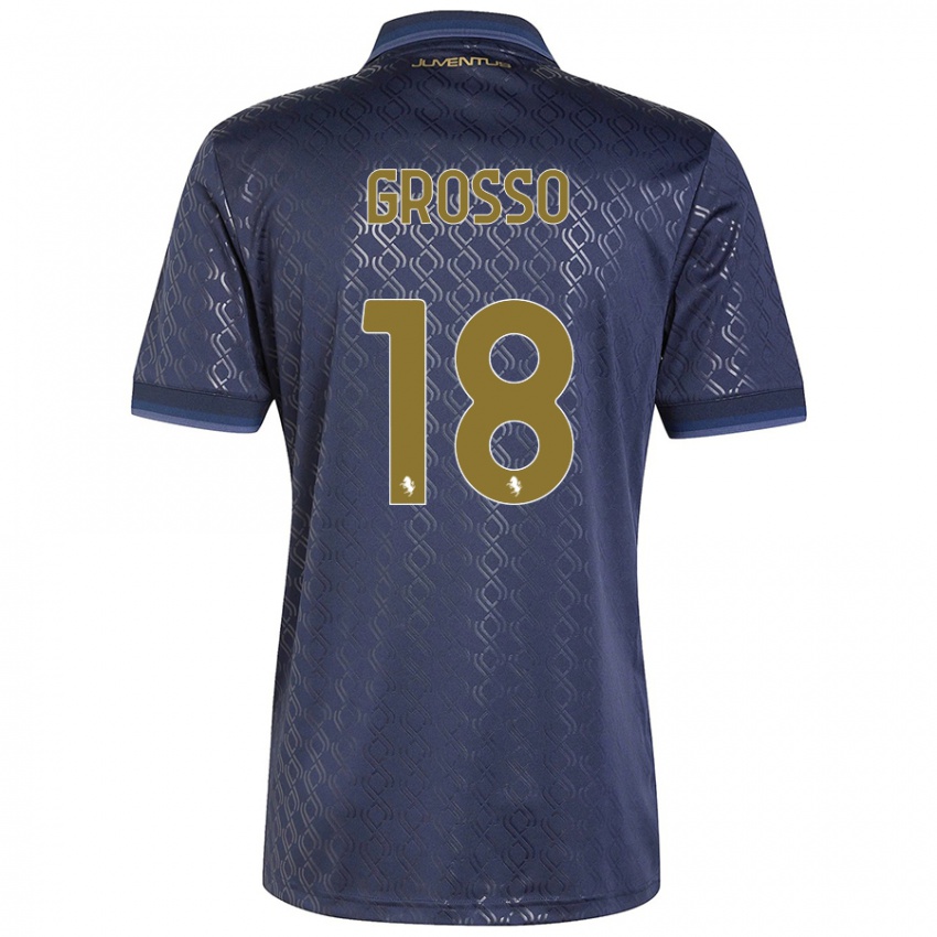 Niño Camiseta Filippo Grosso #18 Azul Marino Equipación Tercera 2024/25 La Camisa México