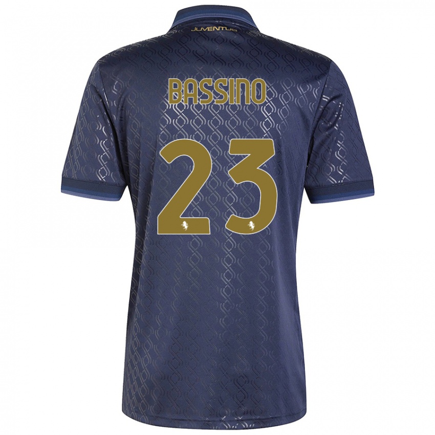 Niño Camiseta Alessandro Bassino #23 Azul Marino Equipación Tercera 2024/25 La Camisa México