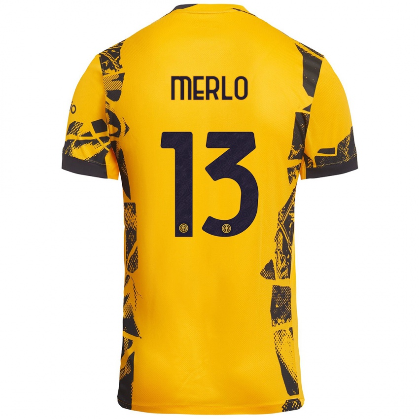 Niño Camiseta Beatrice Merlo #13 Dorado Negro Equipación Tercera 2024/25 La Camisa México