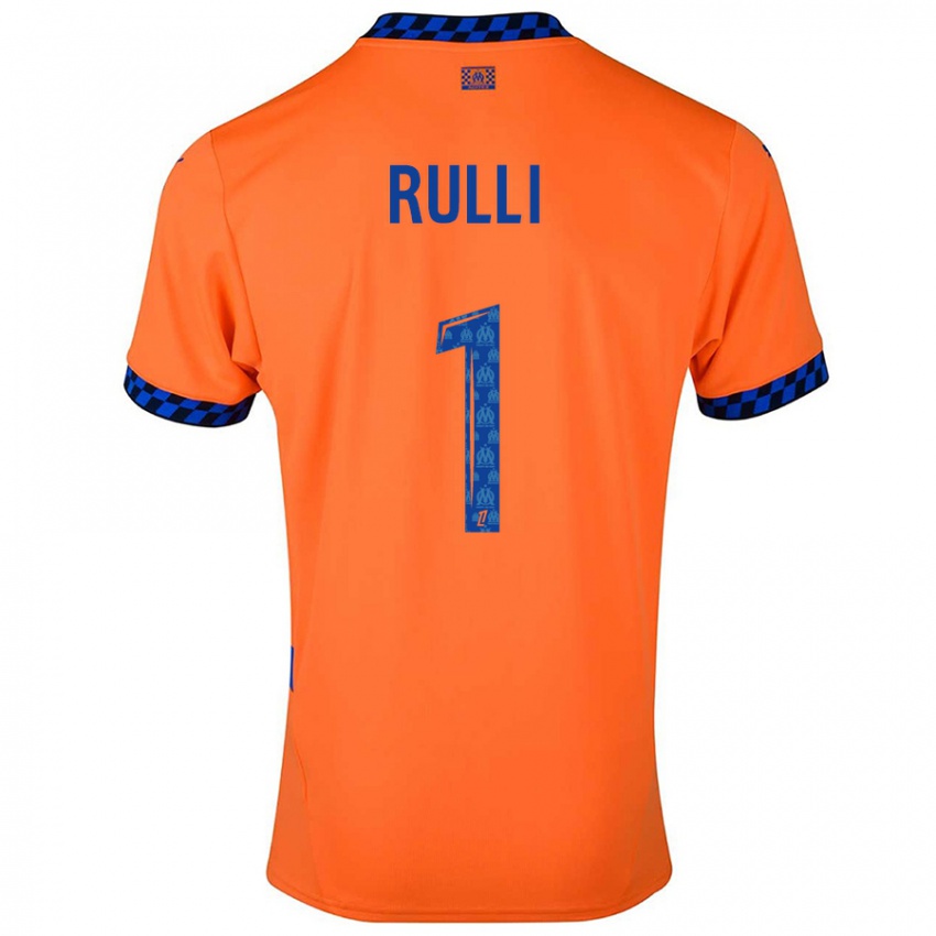 Niño Camiseta Gerónimo Rulli #1 Naranja Azul Oscuro Equipación Tercera 2024/25 La Camisa México