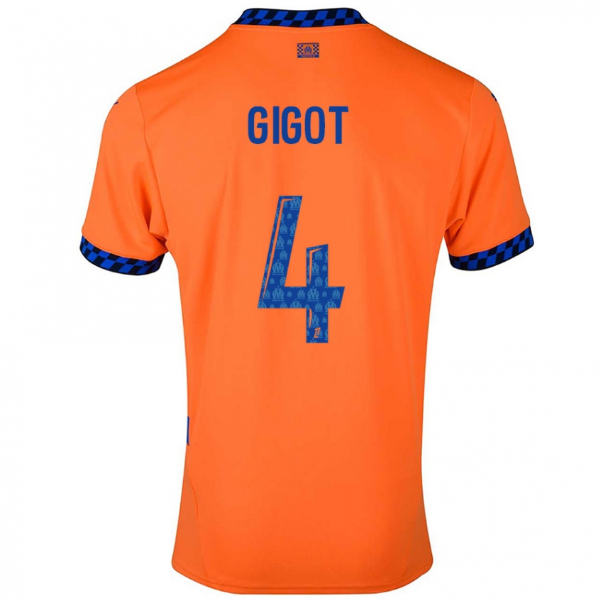 Niño Camiseta Samuel Gigot #4 Naranja Azul Oscuro Equipación Tercera 2024/25 La Camisa México