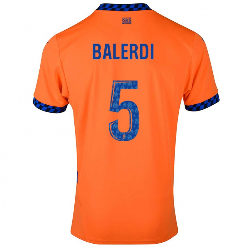 Niño Camiseta Leonardo Balerdi #5 Naranja Azul Oscuro Equipación Tercera 2024/25 La Camisa México