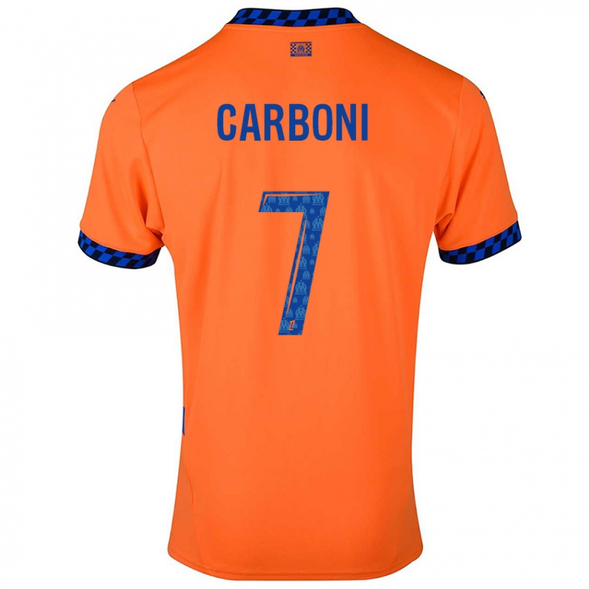 Niño Camiseta Valentín Carboni #7 Naranja Azul Oscuro Equipación Tercera 2024/25 La Camisa México