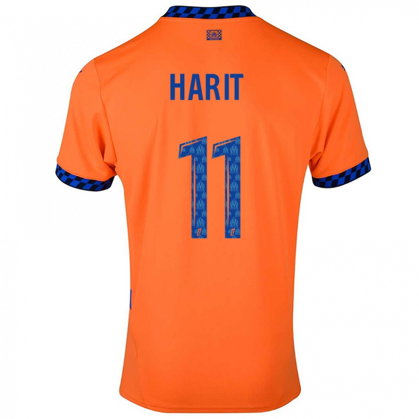 Niño Camiseta Amine Harit #11 Naranja Azul Oscuro Equipación Tercera 2024/25 La Camisa México