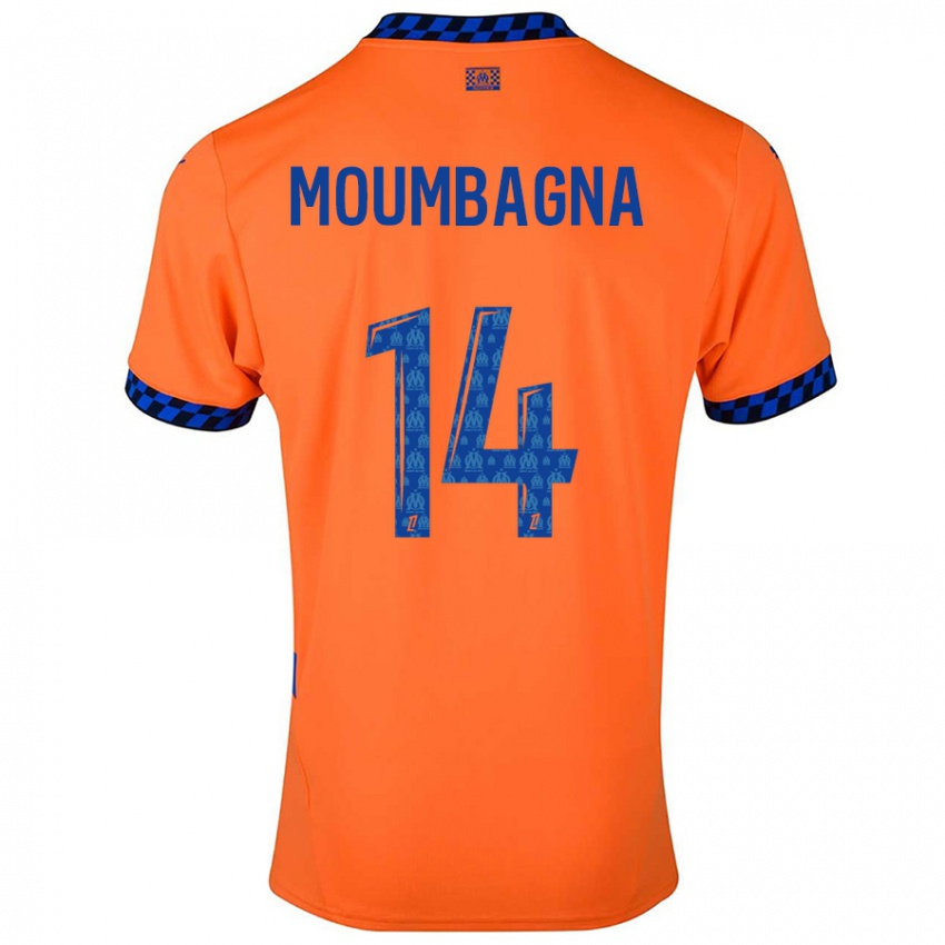 Niño Camiseta Faris Moumbagna #14 Naranja Azul Oscuro Equipación Tercera 2024/25 La Camisa México