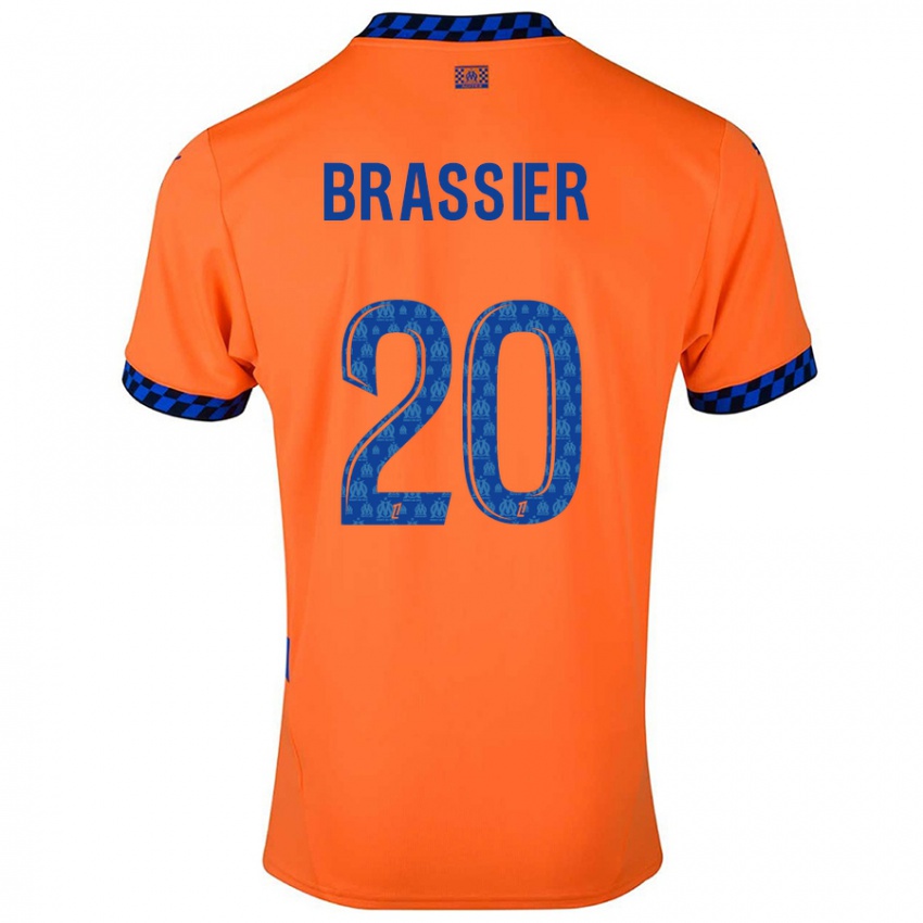 Niño Camiseta Lilian Brassier #20 Naranja Azul Oscuro Equipación Tercera 2024/25 La Camisa México