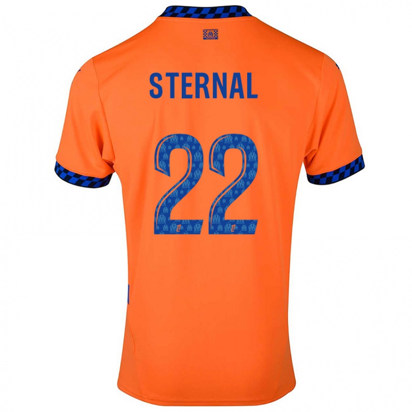 Niño Camiseta Enzo Sternal #22 Naranja Azul Oscuro Equipación Tercera 2024/25 La Camisa México