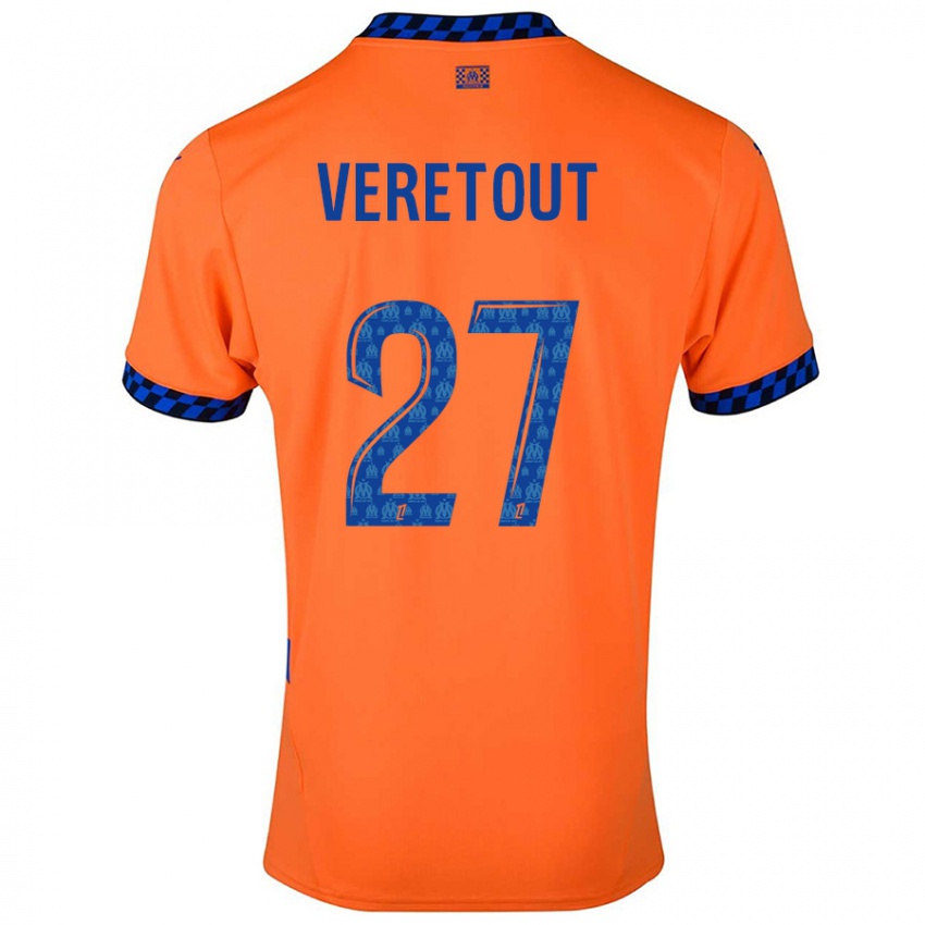 Niño Camiseta Jordan Veretout #27 Naranja Azul Oscuro Equipación Tercera 2024/25 La Camisa México