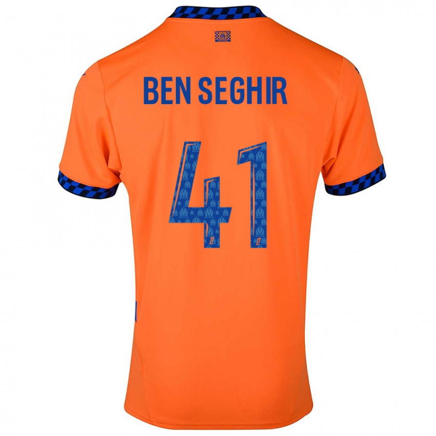 Niño Camiseta Salim Ben Seghir #41 Naranja Azul Oscuro Equipación Tercera 2024/25 La Camisa México