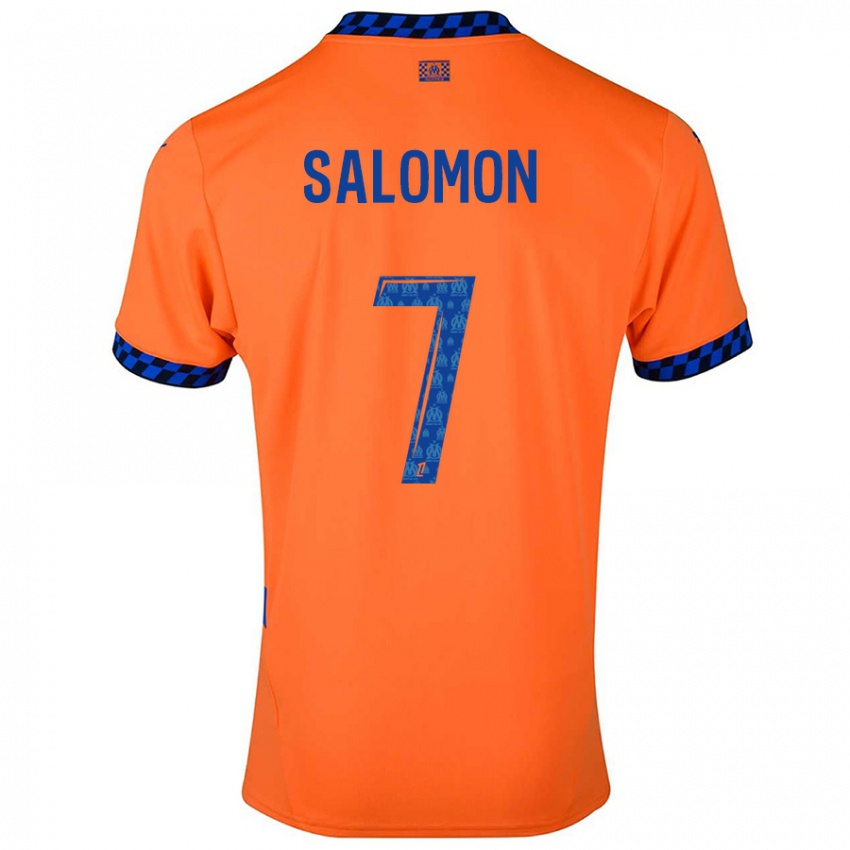 Niño Camiseta Maëva Salomon #7 Naranja Azul Oscuro Equipación Tercera 2024/25 La Camisa México