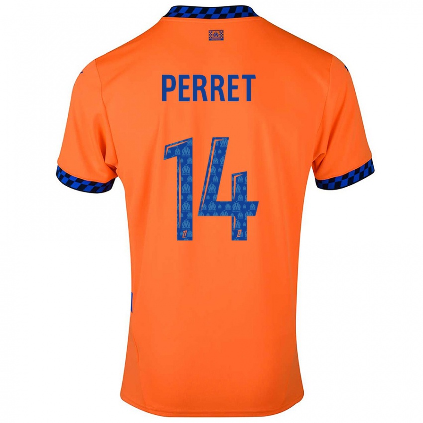 Niño Camiseta Jenny Perret #14 Naranja Azul Oscuro Equipación Tercera 2024/25 La Camisa México