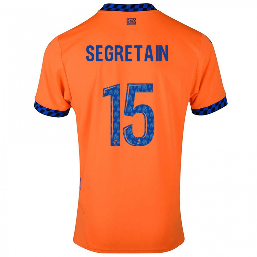 Niño Camiseta Julie Ségrétain #15 Naranja Azul Oscuro Equipación Tercera 2024/25 La Camisa México