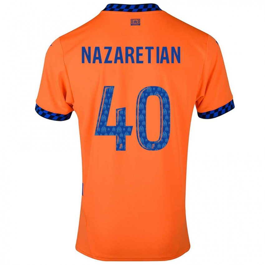 Niño Camiseta Manuel Nazaretian #40 Naranja Azul Oscuro Equipación Tercera 2024/25 La Camisa México