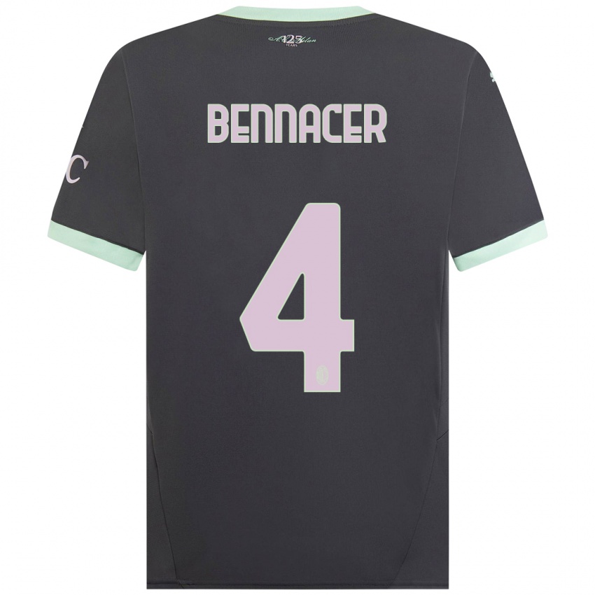 Niño Camiseta Ismael Bennacer #4 Gris Equipación Tercera 2024/25 La Camisa México