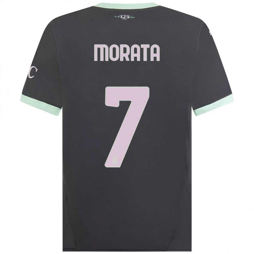 Niño Camiseta Alvaro Morata #7 Gris Equipación Tercera 2024/25 La Camisa México