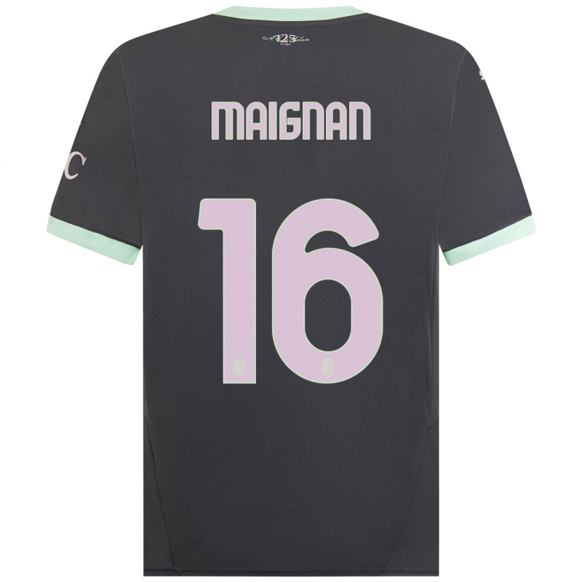 Niño Camiseta Mike Maignan #16 Gris Equipación Tercera 2024/25 La Camisa México