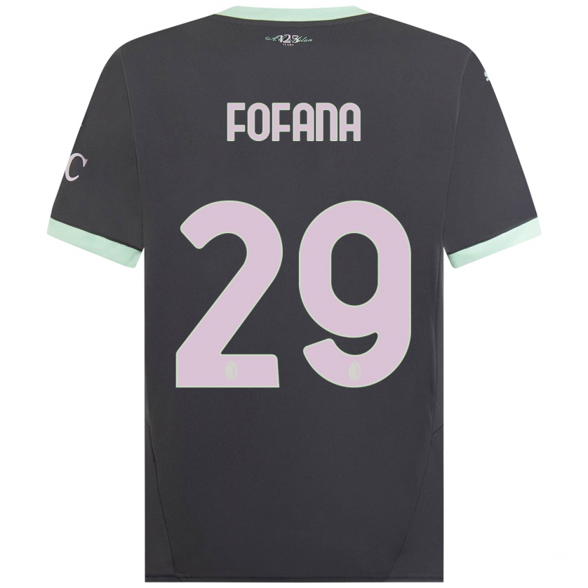 Niño Camiseta Youssouf Fofana #29 Gris Equipación Tercera 2024/25 La Camisa México