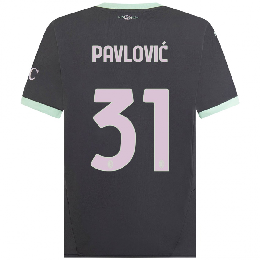 Niño Camiseta Strahinja Pavlović #31 Gris Equipación Tercera 2024/25 La Camisa México