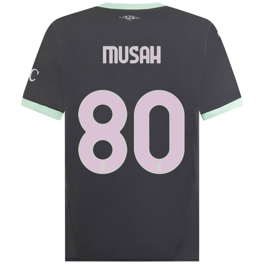 Niño Camiseta Yunus Musah #80 Gris Equipación Tercera 2024/25 La Camisa México