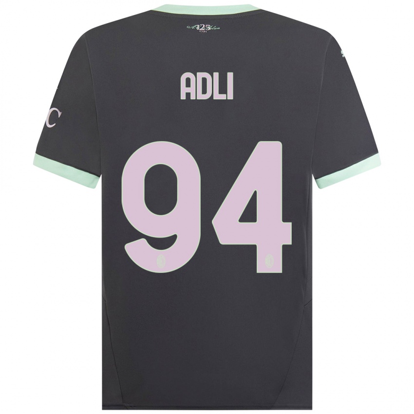 Niño Camiseta Yacine Adli #94 Gris Equipación Tercera 2024/25 La Camisa México