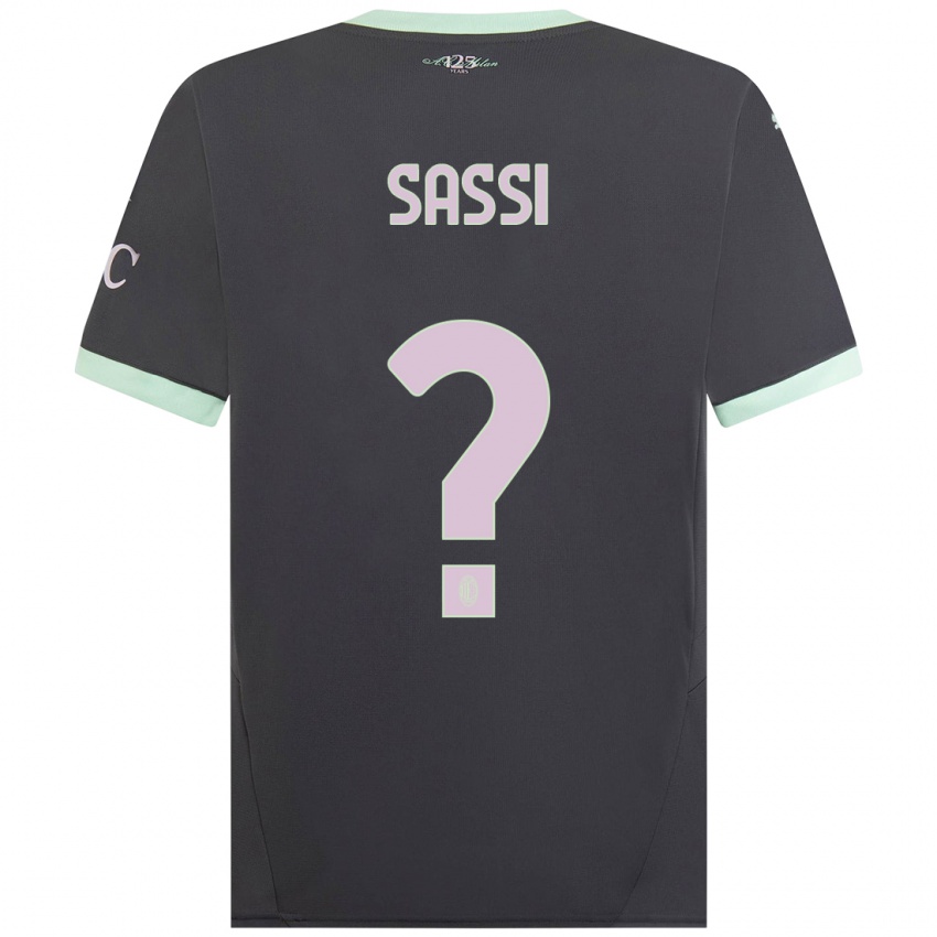 Niño Camiseta Simone Sassi #0 Gris Equipación Tercera 2024/25 La Camisa México