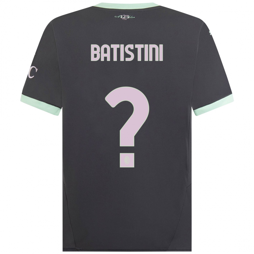 Niño Camiseta Simone Batistini #0 Gris Equipación Tercera 2024/25 La Camisa México