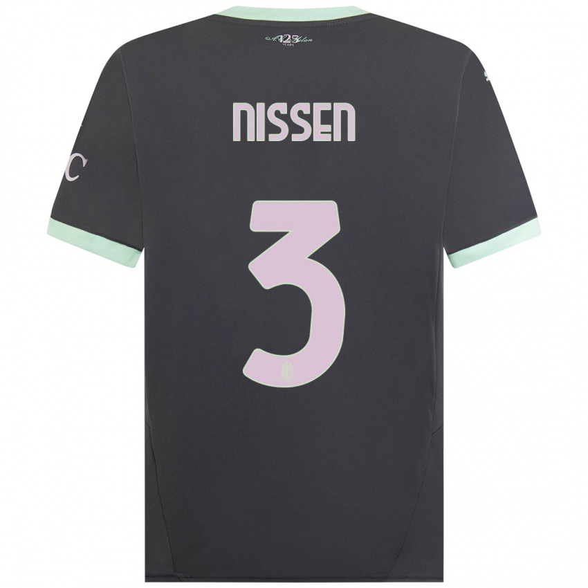 Niño Camiseta Fredrik Nissen #3 Gris Equipación Tercera 2024/25 La Camisa México