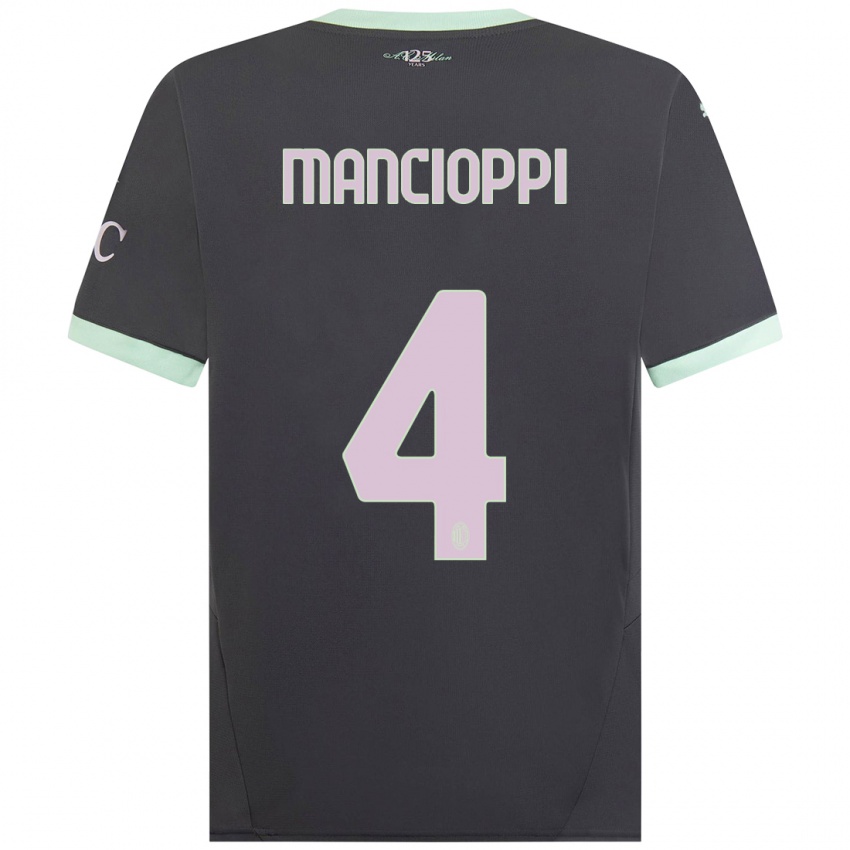 Niño Camiseta Tommaso Mancioppi #4 Gris Equipación Tercera 2024/25 La Camisa México