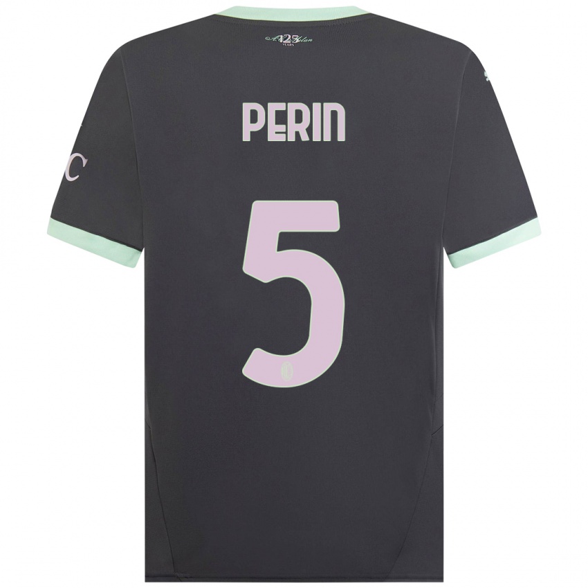 Niño Camiseta Ernesto Perin #5 Gris Equipación Tercera 2024/25 La Camisa México