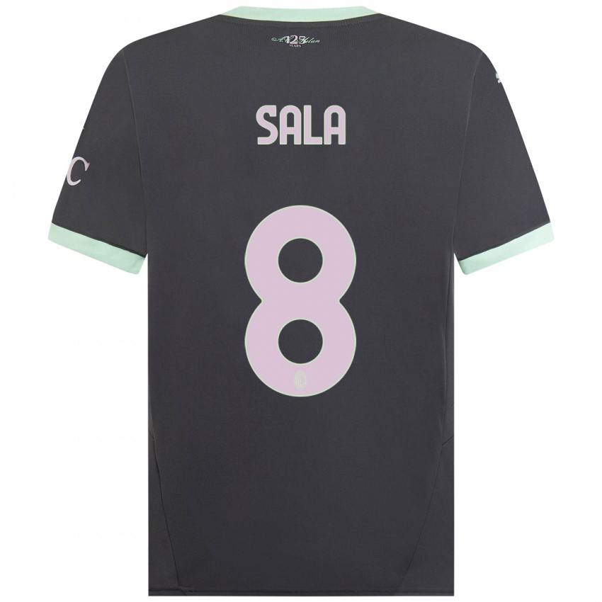 Niño Camiseta Emanuele Sala #8 Gris Equipación Tercera 2024/25 La Camisa México