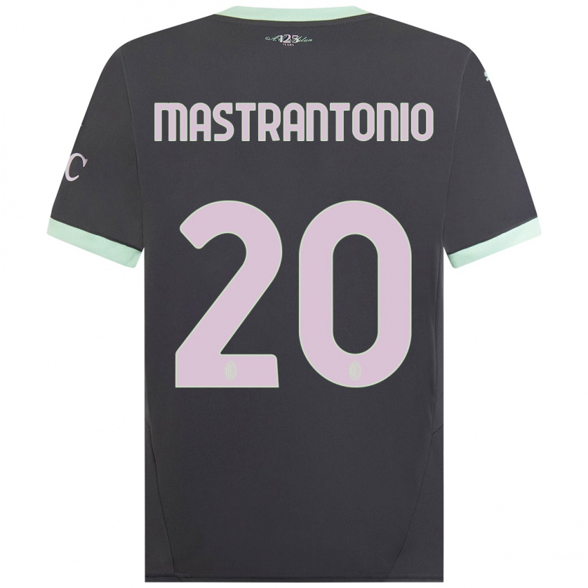 Niño Camiseta Davide Mastrantonio #20 Gris Equipación Tercera 2024/25 La Camisa México