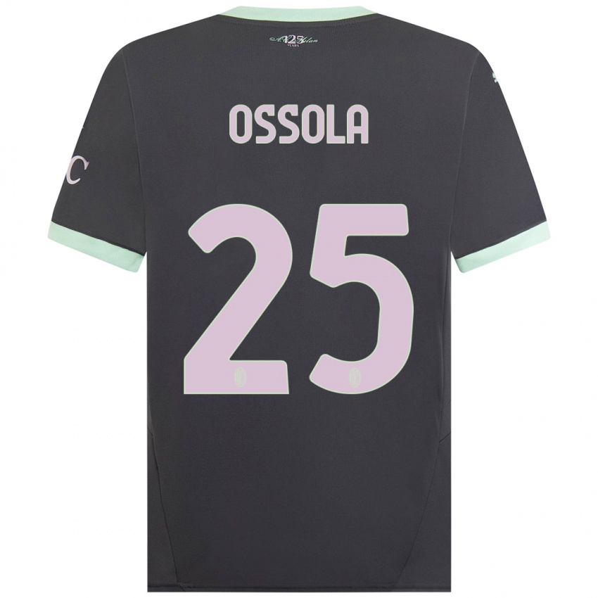 Niño Camiseta Lorenzo Ossola #25 Gris Equipación Tercera 2024/25 La Camisa México