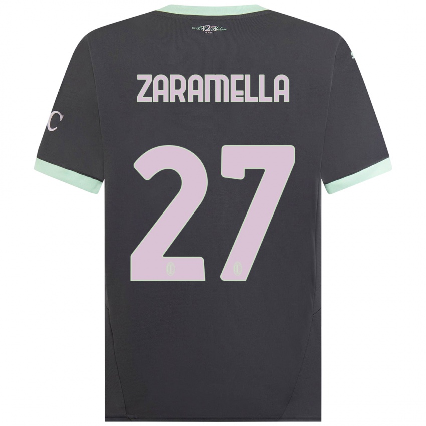 Niño Camiseta Mattia Zaramella #27 Gris Equipación Tercera 2024/25 La Camisa México