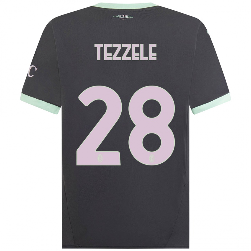 Niño Camiseta Matteo Tezzele #28 Gris Equipación Tercera 2024/25 La Camisa México