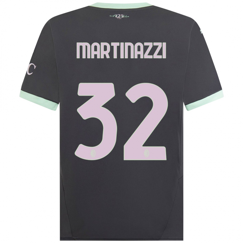 Niño Camiseta Luca Martinazzi #32 Gris Equipación Tercera 2024/25 La Camisa México