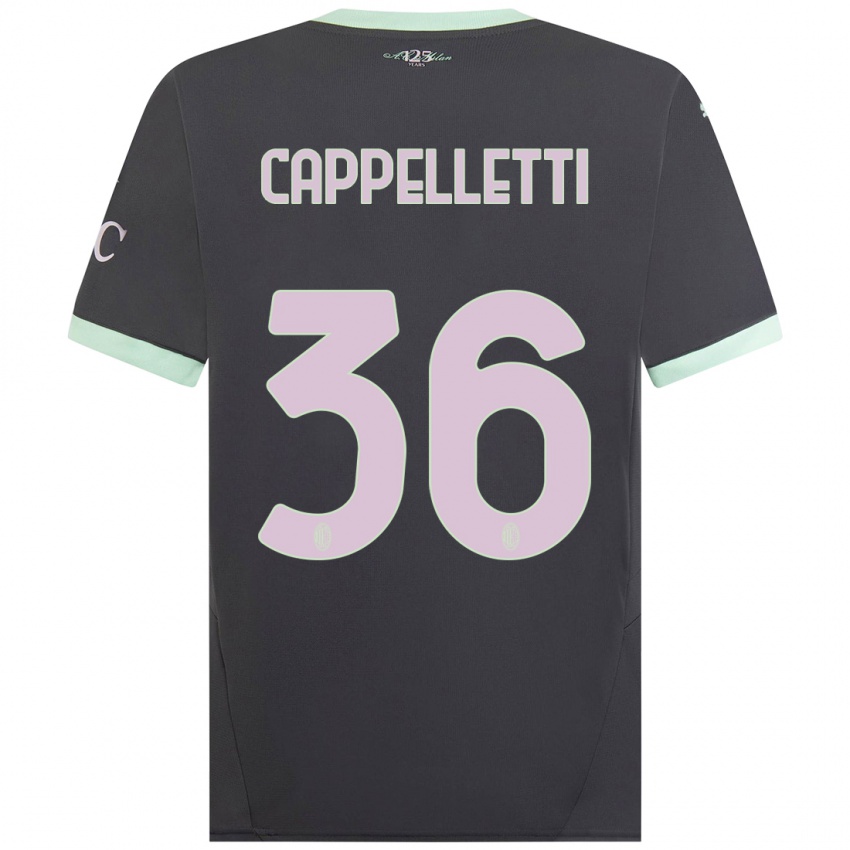 Niño Camiseta Mattia Cappelletti #36 Gris Equipación Tercera 2024/25 La Camisa México