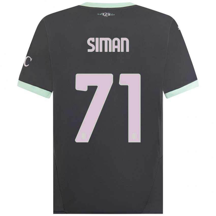 Niño Camiseta Alexandru Șiman #71 Gris Equipación Tercera 2024/25 La Camisa México