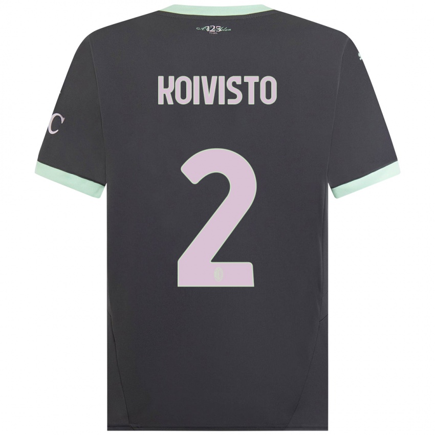 Niño Camiseta Emma Koivisto #2 Gris Equipación Tercera 2024/25 La Camisa México