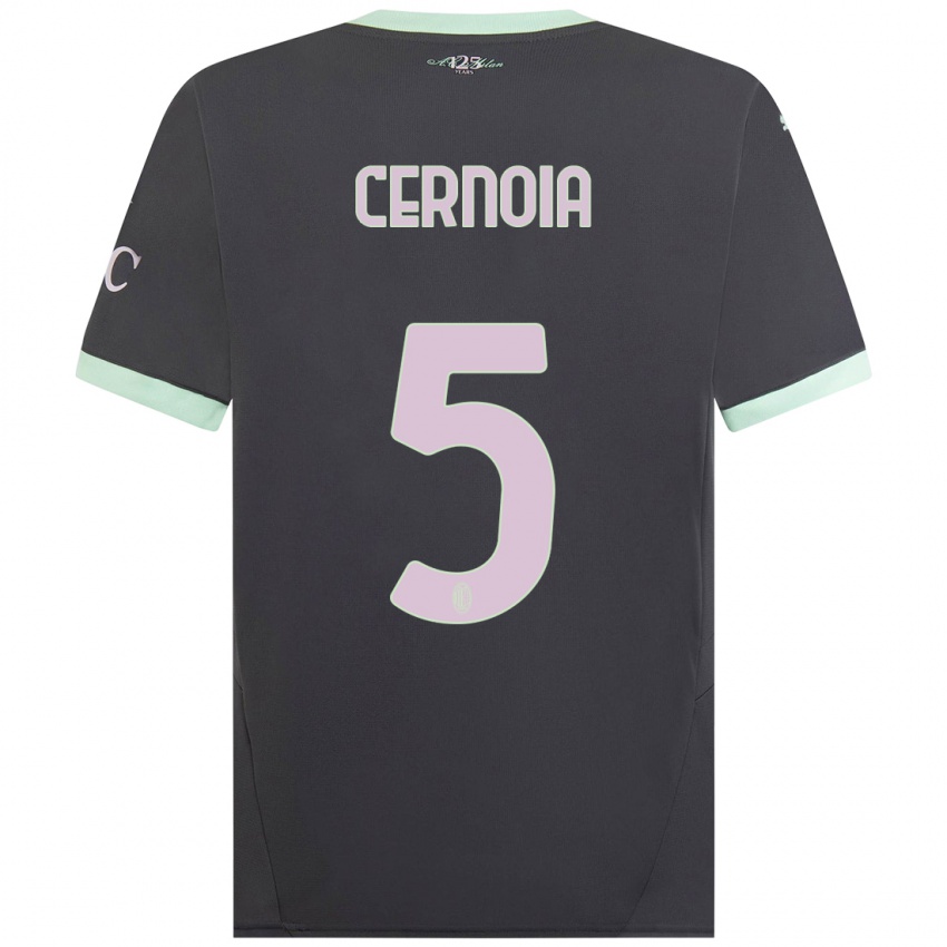 Niño Camiseta Valentina Cernoia #5 Gris Equipación Tercera 2024/25 La Camisa México