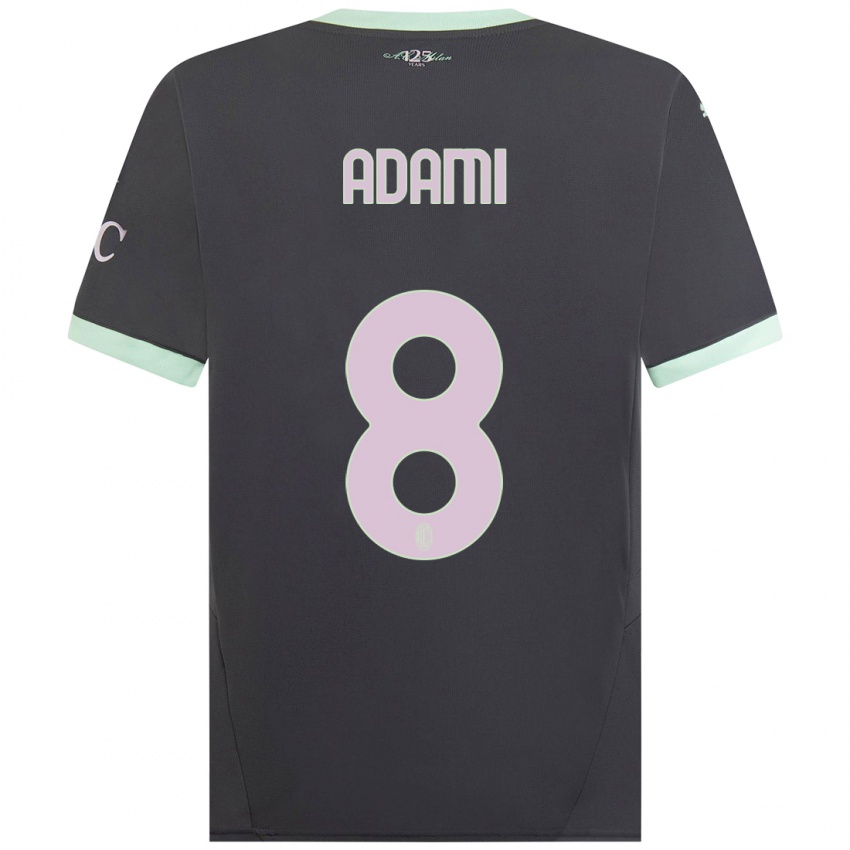 Niño Camiseta Greta Adami #8 Gris Equipación Tercera 2024/25 La Camisa México