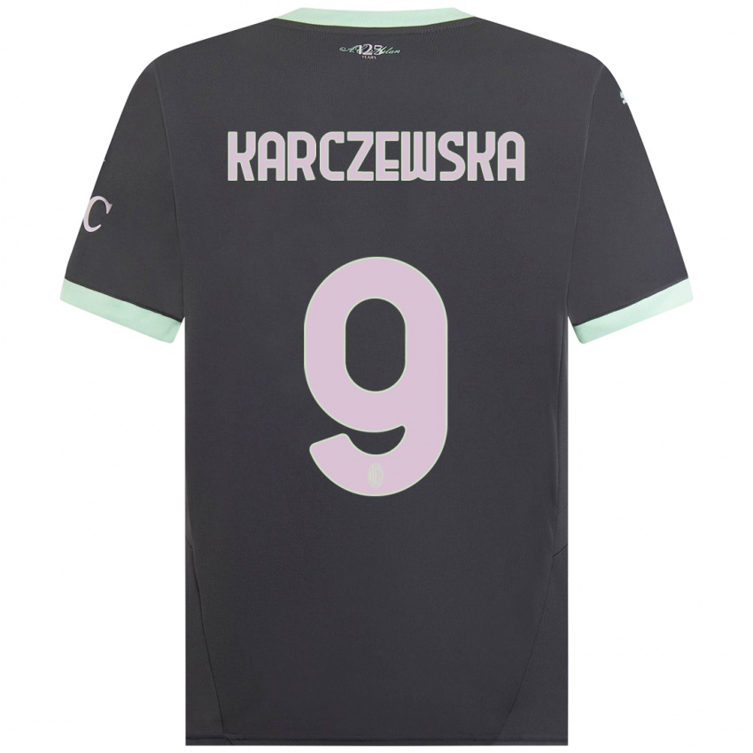 Niño Camiseta Nikola Karczewska #9 Gris Equipación Tercera 2024/25 La Camisa México