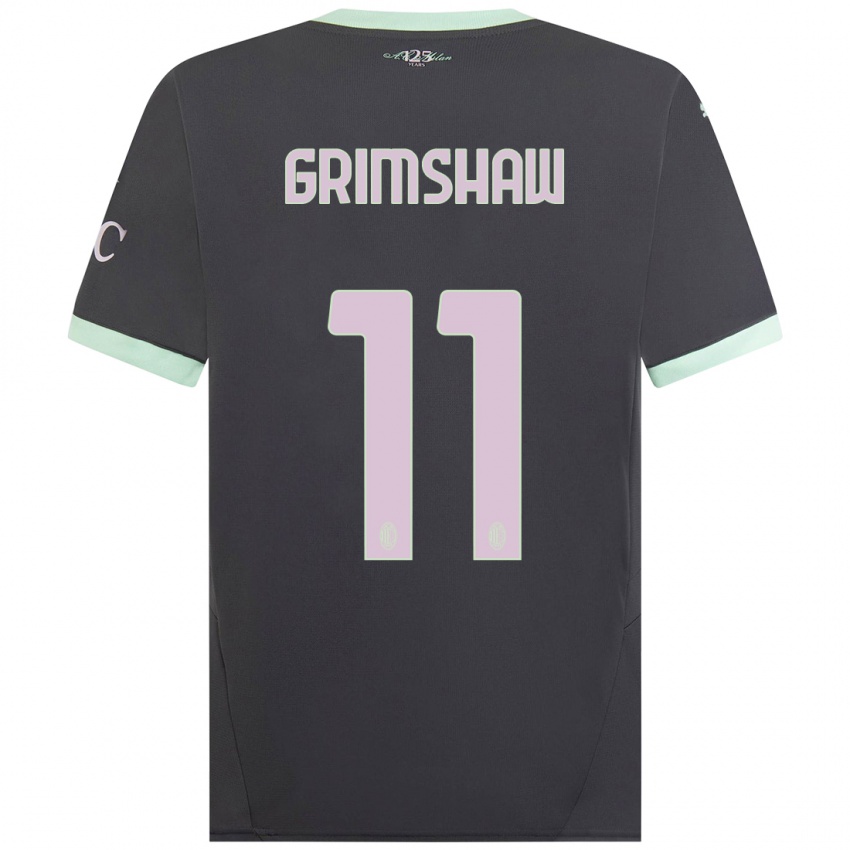 Niño Camiseta Christy Grimshaw #11 Gris Equipación Tercera 2024/25 La Camisa México