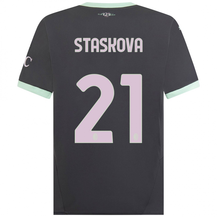 Niño Camiseta Andrea Stašková #21 Gris Equipación Tercera 2024/25 La Camisa México