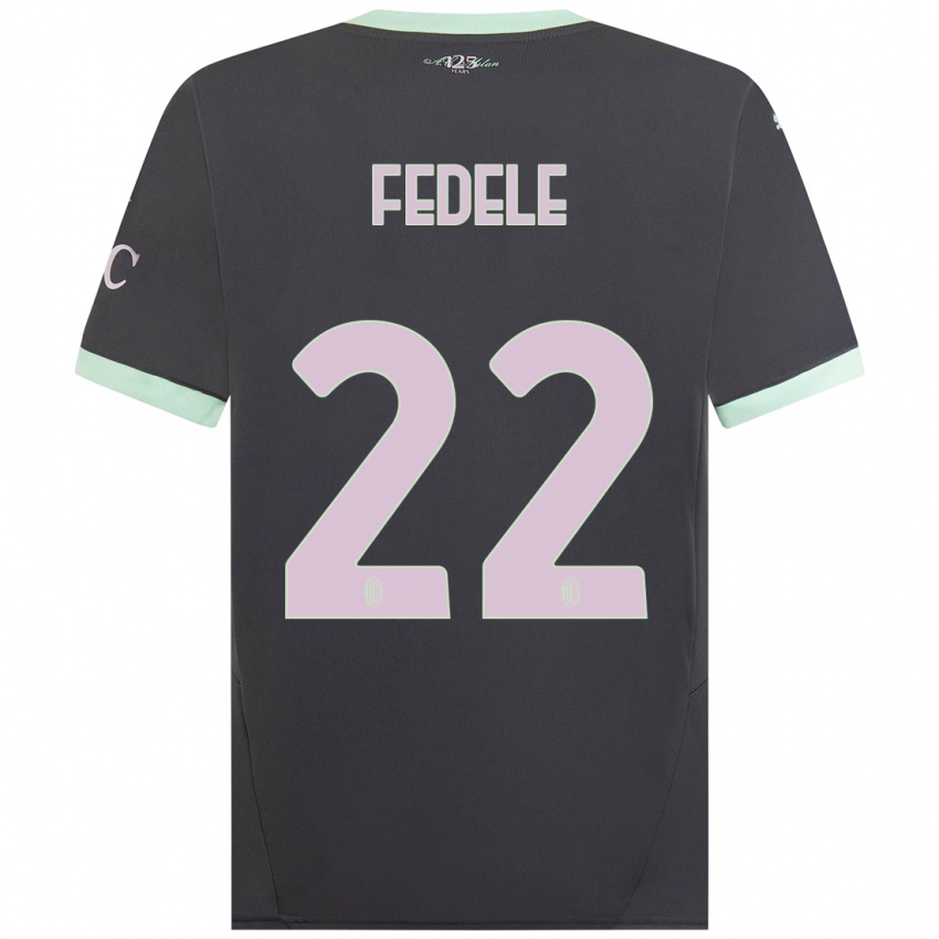 Niño Camiseta Noemi Fedele #22 Gris Equipación Tercera 2024/25 La Camisa México