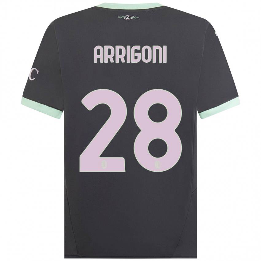 Niño Camiseta Giorgia Arrigoni #28 Gris Equipación Tercera 2024/25 La Camisa México