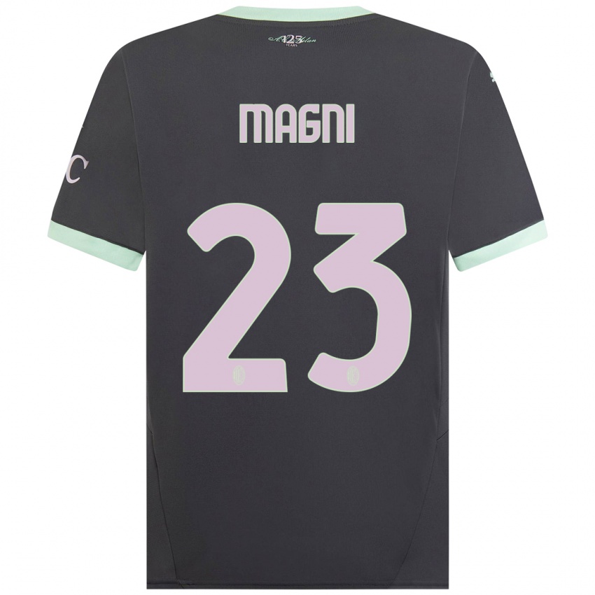 Niño Camiseta Vittorio Magni #23 Gris Equipación Tercera 2024/25 La Camisa México