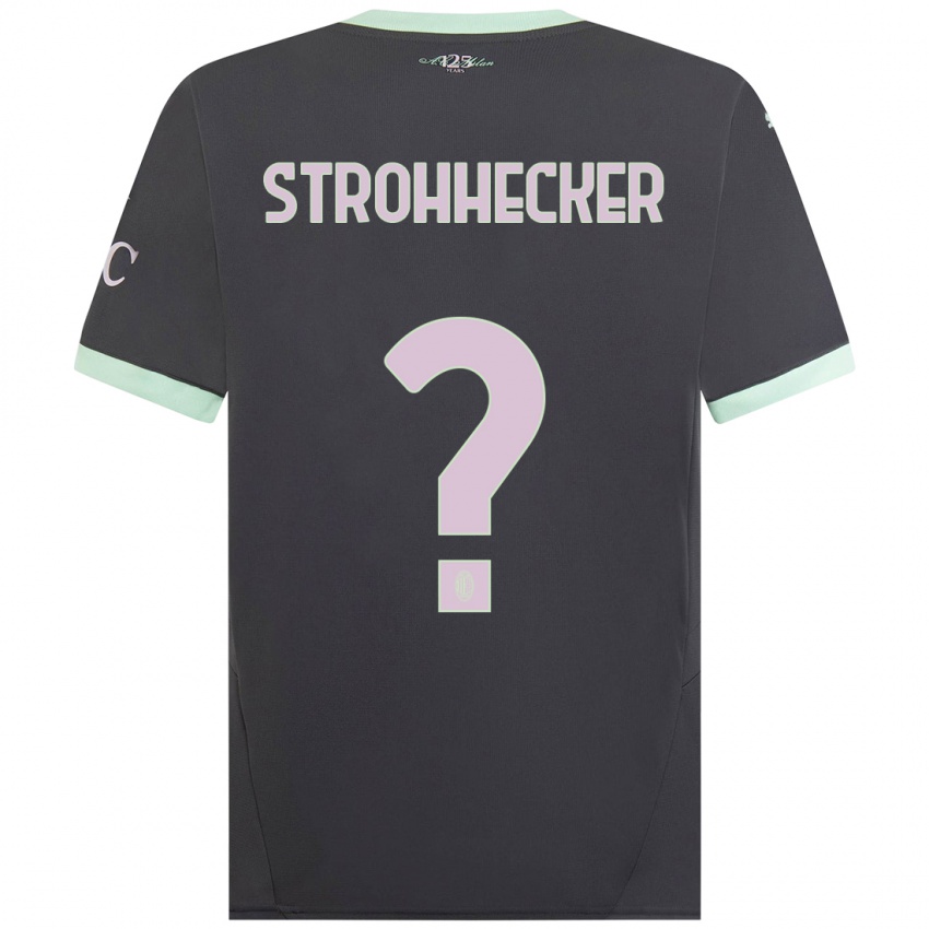 Niño Camiseta Riccardo Strohhecker #0 Gris Equipación Tercera 2024/25 La Camisa México