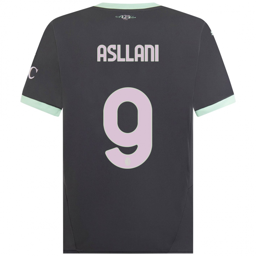 Niño Camiseta Kosovare Asllani #9 Gris Equipación Tercera 2024/25 La Camisa México